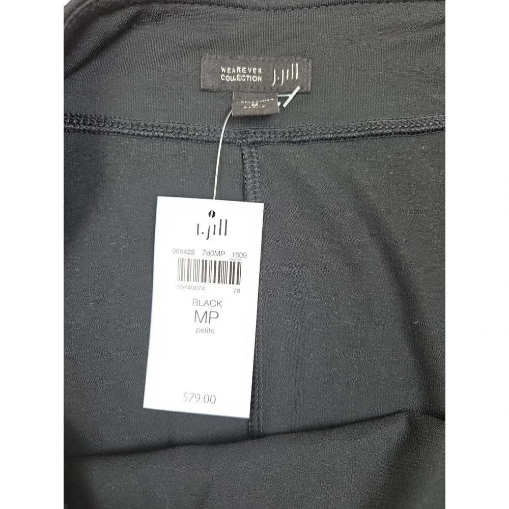 NEW J‎ Jill Wearever Collection Black Midi Skirt Pull On Black Med Petite MP $79